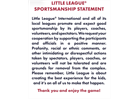 Little League Sportsmanship